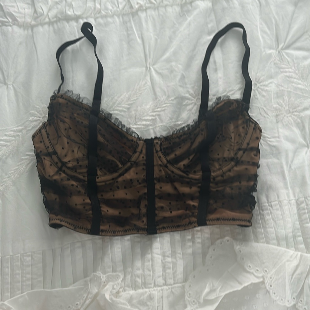Thristle And Spire Polka Dot Bustier Top Size 34 B